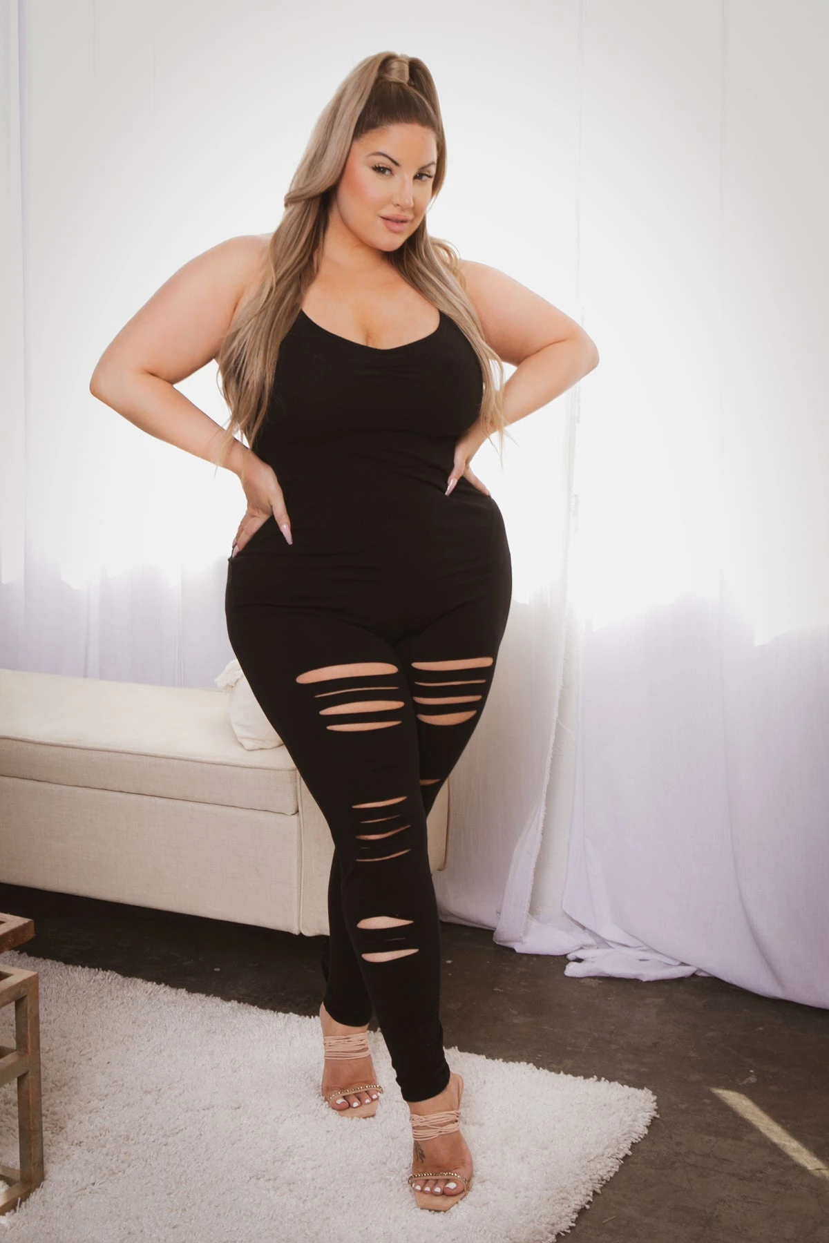 Plus Size Destroyed Catsuit Jumpsuit - Black Plus Size Destroyed Catsuit Jumpsuit - Black -Kitchensuppliesdeal curvy sense jumpsuits and rompers plus size destroyed catsuit jumpsuit black 31475882885217