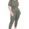 Solid Plus Size Eliza Jumpsuit - Olive -Kitchensuppliesdeal curvy sense jumpsuits and rompers plus size eliza jumpsuit olive 29707905564769