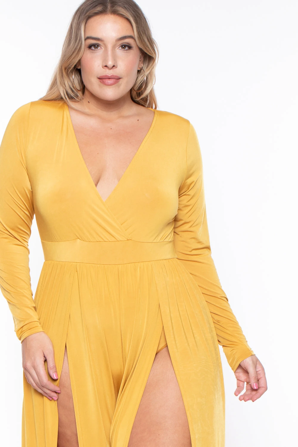 Plus Size Ellia M-Slit Jumpsuit- Mustard Plus Size Ellia M-Slit Jumpsuit- Mustard -Kitchensuppliesdeal curvy sense jumpsuits and rompers plus size ellia m slit jumpsuit mustard 29266577752161
