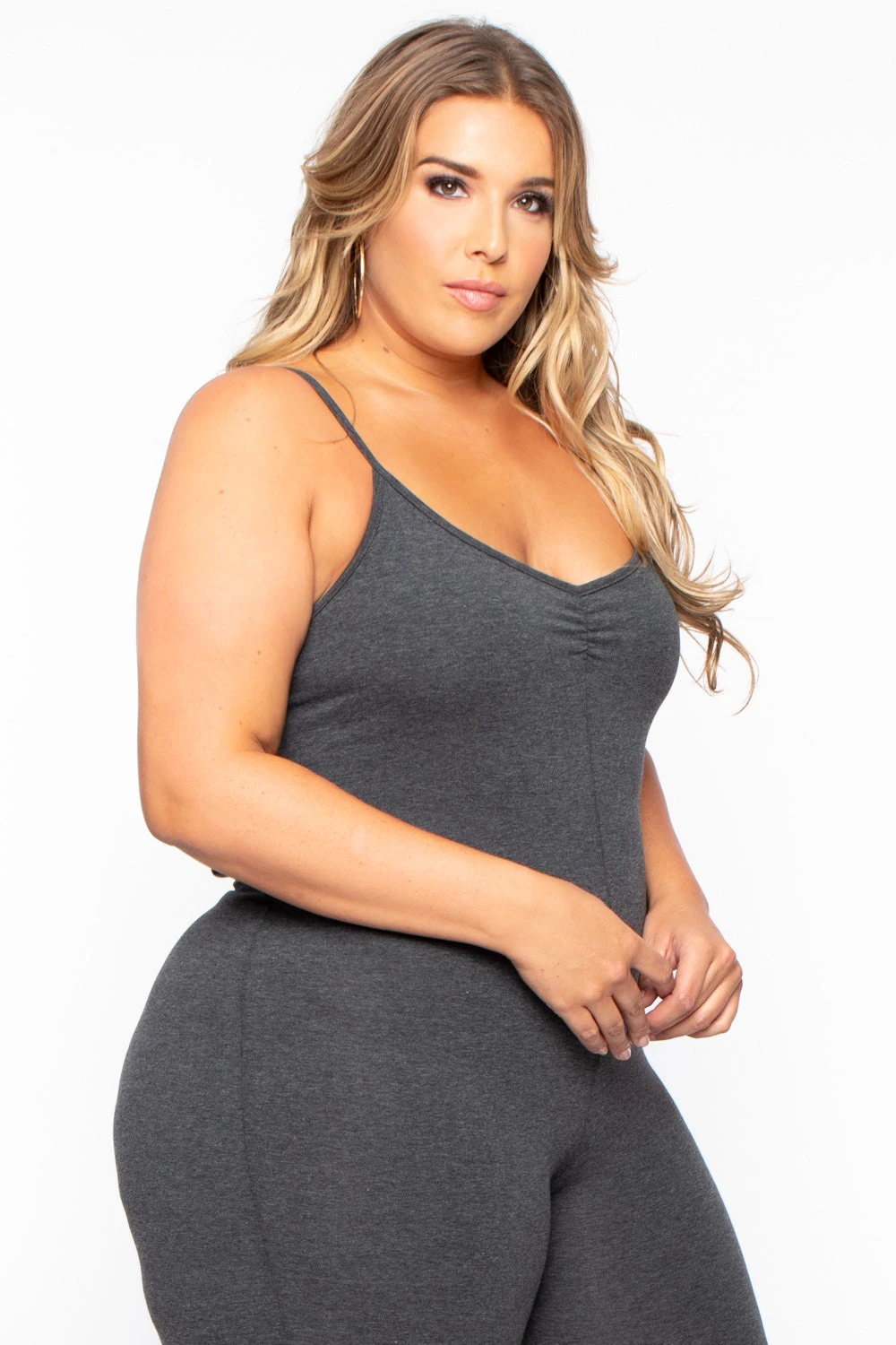Plus Size Essential Catsuit - Charcoal Plus Size Essential Catsuit - Charcoal -Kitchensuppliesdeal curvy sense jumpsuits and rompers plus size essential catsuit charcoal 29708537888865