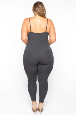 Plus Size Essential Catsuit - Charcoal 4 Plus Size Essential Catsuit - Charcoal -Kitchensuppliesdeal curvy sense jumpsuits and rompers plus size essential catsuit charcoal 29708537921633