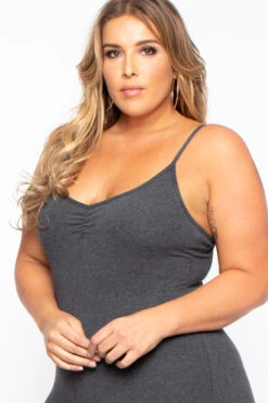 Plus Size Essential Catsuit - Charcoal 5 Plus Size Essential Catsuit - Charcoal -Kitchensuppliesdeal curvy sense jumpsuits and rompers plus size essential catsuit charcoal 29708551028833