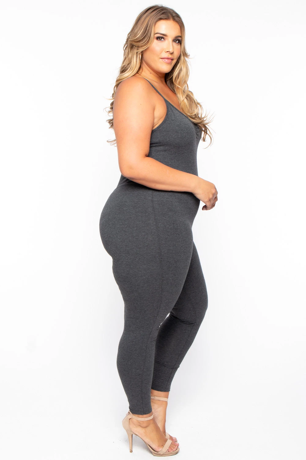 Plus Size Essential Catsuit - Charcoal Plus Size Essential Catsuit - Charcoal -Kitchensuppliesdeal curvy sense jumpsuits and rompers plus size essential catsuit charcoal 29708551061601