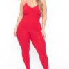 Plus Size Essential Catsuit - Red -Kitchensuppliesdeal curvy sense jumpsuits and rompers plus size essential catsuit red 29703203061857