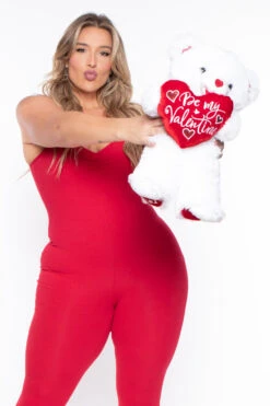 Plus Size Essential Catsuit - Red 6 Plus Size Essential Catsuit - Red -Kitchensuppliesdeal curvy sense jumpsuits and rompers plus size essential catsuit red 29703203553377