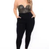 Plus Size Estelle Sequin Jumpsuit- Black -Kitchensuppliesdeal curvy sense jumpsuits and rompers plus size estelle sequin jumpsuit black 29439698272353