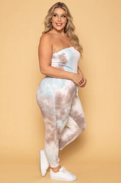 Plus Size Feeling Free Tie Dye Jumpsuit - Multi -Kitchensuppliesdeal curvy sense jumpsuits and rompers plus size feeling free tie dye jumpsuit multi 29708770312289