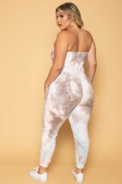 Plus Size Feeling Free Tie Dye Jumpsuit - Multi -Kitchensuppliesdeal curvy sense jumpsuits and rompers plus size feeling free tie dye jumpsuit multi 29708770377825