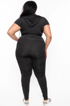 Plus Size Formula Hooded Lounge Jumper - Black -Kitchensuppliesdeal curvy sense jumpsuits and rompers plus size formula hooded lounge jumper black 29703692550241