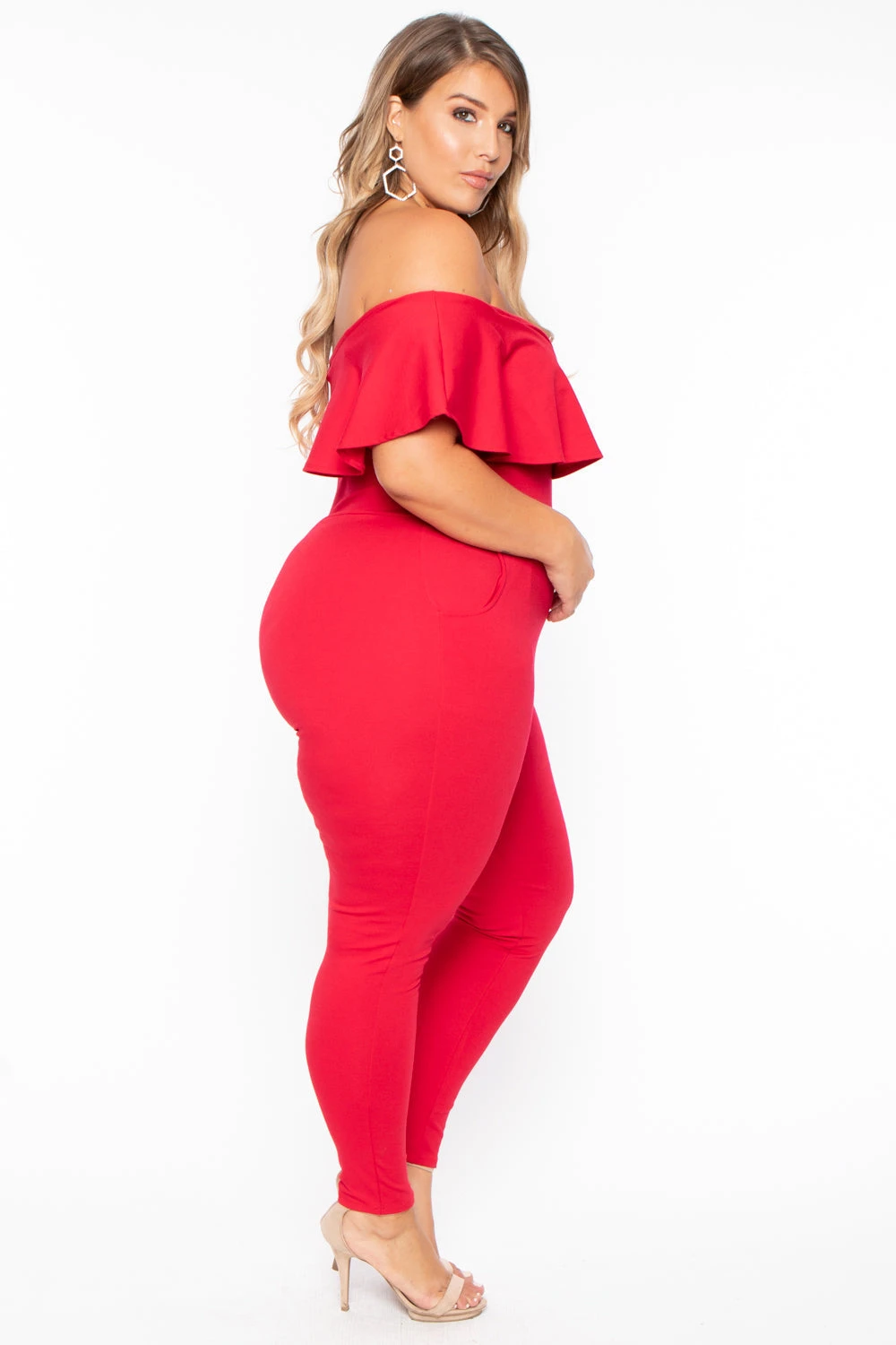 Plus Size Frill Jumpsuit - Red Plus Size Frill Jumpsuit - Red -Kitchensuppliesdeal curvy sense jumpsuits and rompers plus size frill jumpsuit red 29591166681185