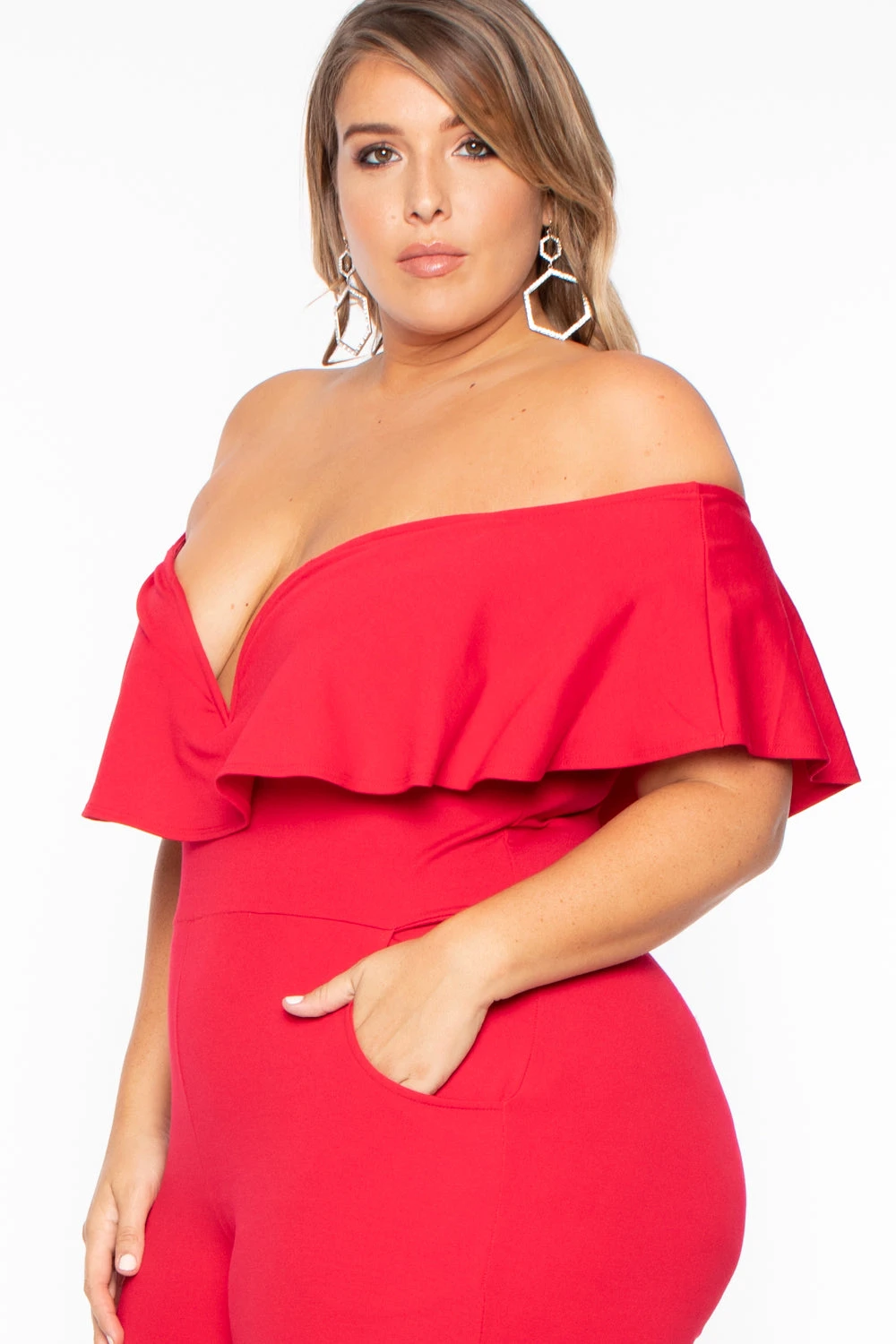 Plus Size Frill Jumpsuit - Red Plus Size Frill Jumpsuit - Red -Kitchensuppliesdeal curvy sense jumpsuits and rompers plus size frill jumpsuit red 29591166713953