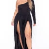 Plus Size Gianna M-Slit Jumpsuit- Black 1 Plus Size Gianna M-Slit Jumpsuit- Black -Kitchensuppliesdeal curvy sense jumpsuits and rompers plus size gianna m slit jumpsuit black 29266569429089