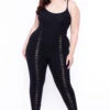 Plus Size Grommet Lace Up Jumpsuit - Black 1 Plus Size Grommet Lace Up Jumpsuit - Black -Kitchensuppliesdeal curvy sense jumpsuits and rompers plus size grommet lace up jumpsuit black 29591697948769