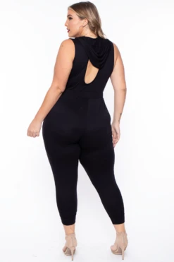 Plus Size Hooded Zip Front Jumpsuit - Black 7 Plus Size Hooded Zip Front Jumpsuit - Black -Kitchensuppliesdeal curvy sense jumpsuits and rompers plus size hooded zip front jumpsuit black 30021860753505