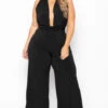 Plus Size Infinity Plunging Jumpsuit - Black -Kitchensuppliesdeal curvy sense jumpsuits and rompers plus size infinity plunging jumpsuit black 29592076451937