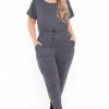 Plus Size Jessi Keyhole Jumpsuit - Charcoal -Kitchensuppliesdeal curvy sense jumpsuits and rompers plus size jessi keyhole jumpsuit charcoal 29587291504737