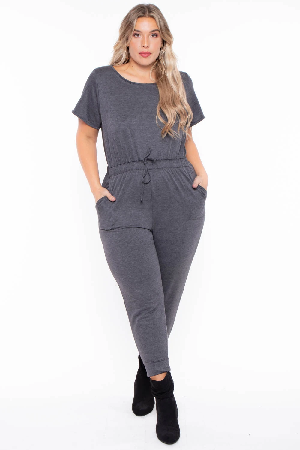 Plus Size Jessi Keyhole Jumpsuit - Charcoal Plus Size Jessi Keyhole Jumpsuit - Charcoal -Kitchensuppliesdeal curvy sense jumpsuits and rompers plus size jessi keyhole jumpsuit charcoal 29587291504737