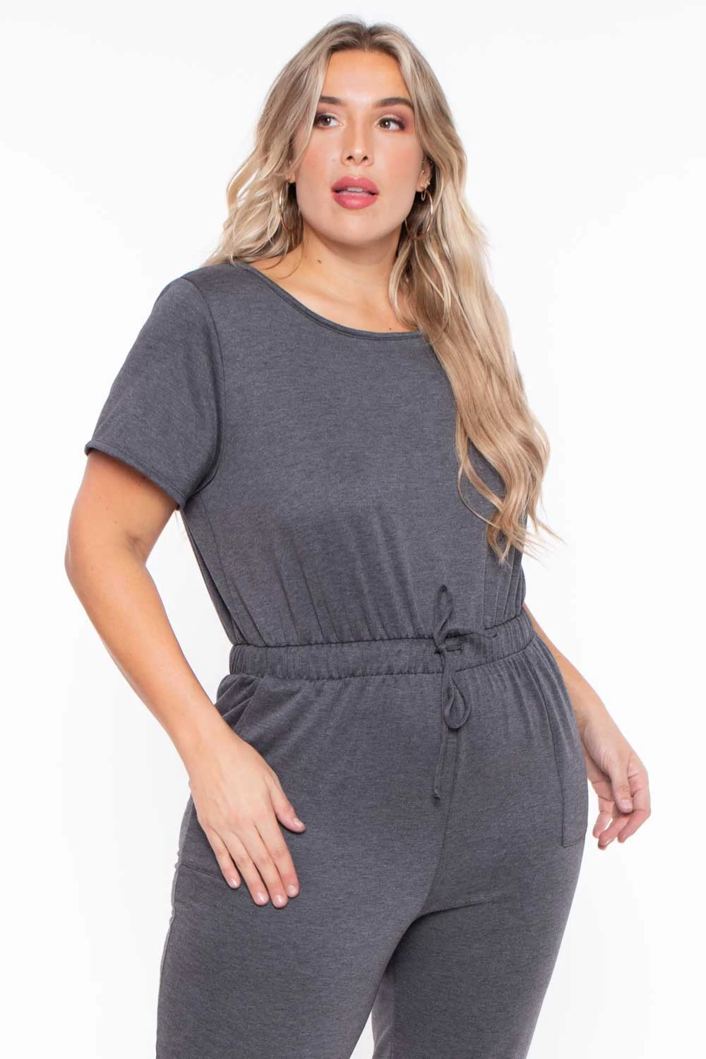 Plus Size Jessi Keyhole Jumpsuit - Charcoal Plus Size Jessi Keyhole Jumpsuit - Charcoal -Kitchensuppliesdeal curvy sense jumpsuits and rompers plus size jessi keyhole jumpsuit charcoal 29587291537505