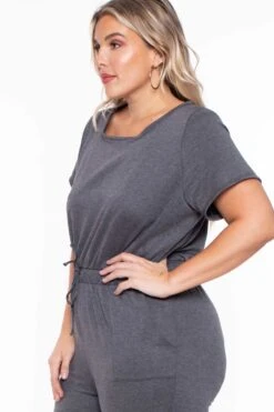 Plus Size Jessi Keyhole Jumpsuit - Charcoal 4 Plus Size Jessi Keyhole Jumpsuit - Charcoal -Kitchensuppliesdeal curvy sense jumpsuits and rompers plus size jessi keyhole jumpsuit charcoal 29587291930721