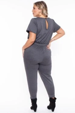 Plus Size Jessi Keyhole Jumpsuit - Charcoal 6 Plus Size Jessi Keyhole Jumpsuit - Charcoal -Kitchensuppliesdeal curvy sense jumpsuits and rompers plus size jessi keyhole jumpsuit charcoal 29587292225633