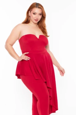 Plus Size Kelsey Cascading Ruffle Jumpsuit - Red 5 Plus Size Kelsey Cascading Ruffle Jumpsuit - Red -Kitchensuppliesdeal curvy sense jumpsuits and rompers plus size kelsey cascading ruffle jumpsuit red 29443131080801
