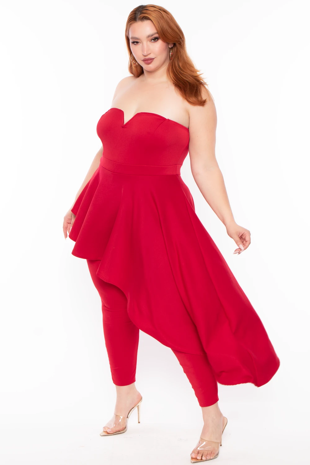 Plus Size Kelsey Cascading Ruffle Jumpsuit - Red Plus Size Kelsey Cascading Ruffle Jumpsuit - Red -Kitchensuppliesdeal curvy sense jumpsuits and rompers plus size kelsey cascading ruffle jumpsuit red 29443154837601