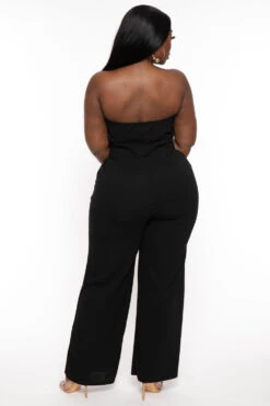 Plus Size Larisa Front Tie Jumpsuit- Black -Kitchensuppliesdeal curvy sense jumpsuits and rompers plus size larisa front tie jumpsuit black 31726343061601