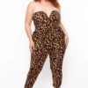 Plus Size Leopard Print Mika Jumpsuit - Brown 1 Plus Size Leopard Print Mika Jumpsuit - Brown -Kitchensuppliesdeal curvy sense jumpsuits and rompers plus size leopard print mika jumpsuit brown 29442318925921