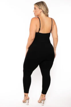 Plus Size Liz Grommet Lace Up Jumpsuit - Black -Kitchensuppliesdeal curvy sense jumpsuits and rompers plus size liz grommet lace up jumpsuit black 30026273587297