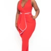 Plus Size Marisa Front Tie Jumpsuit- Red 2 Plus Size Marisa Front Tie Jumpsuit- Red -Kitchensuppliesdeal curvy sense jumpsuits and rompers plus size marisa front tie jumpsuit red 32127074959457