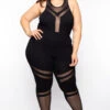 Plus Size Mina Mesh Jumpsuit - Black 1 Plus Size Mina Mesh Jumpsuit - Black -Kitchensuppliesdeal curvy sense jumpsuits and rompers plus size mina mesh jumpsuit black 29706650452065
