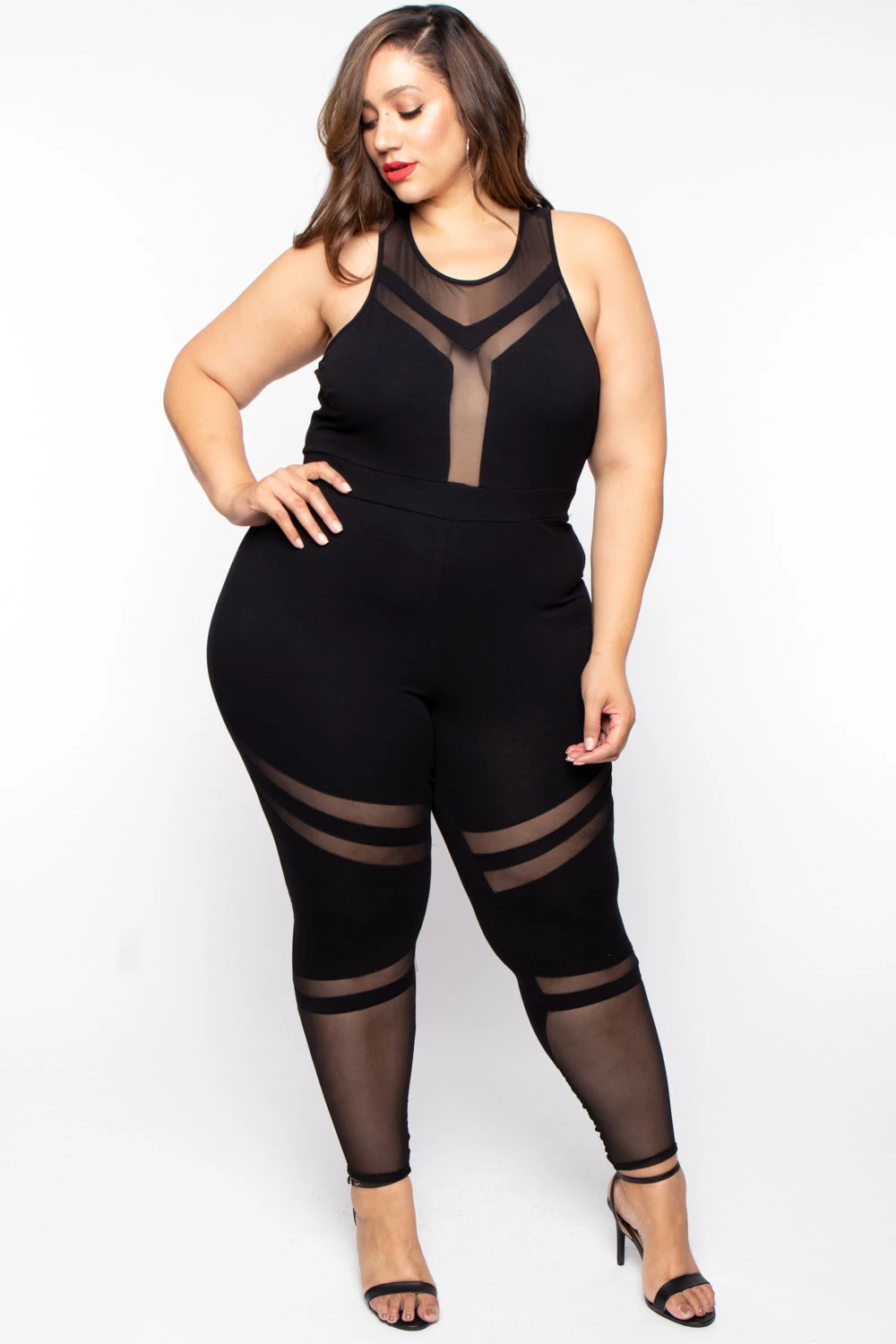 Plus Size Mina Mesh Jumpsuit - Black Plus Size Mina Mesh Jumpsuit - Black -Kitchensuppliesdeal curvy sense jumpsuits and rompers plus size mina mesh jumpsuit black 29706650452065