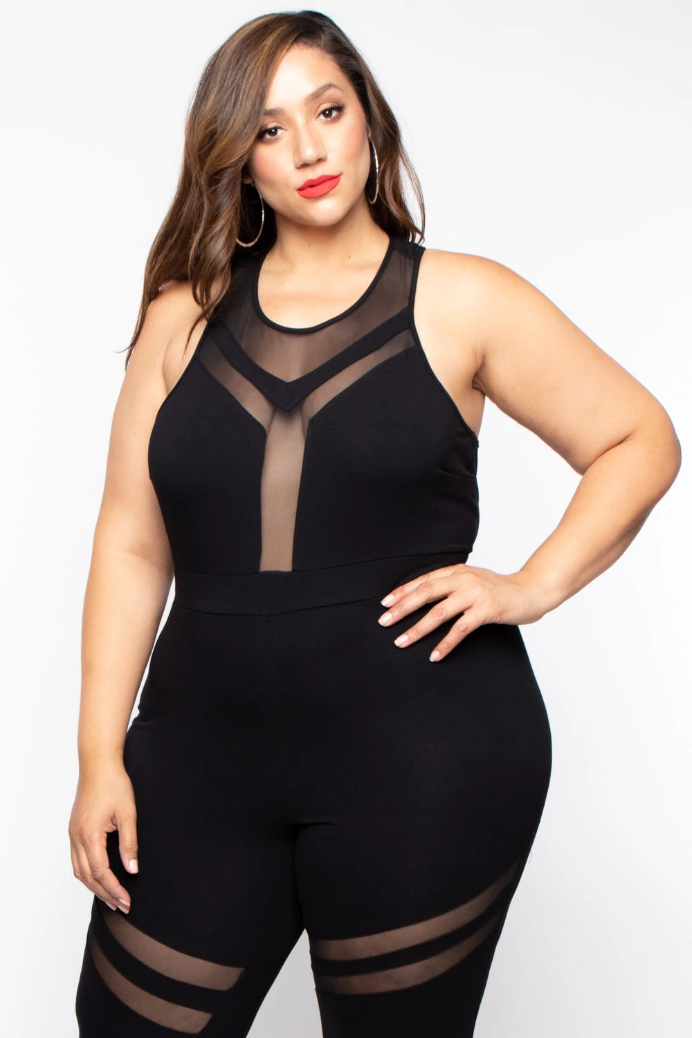 Plus Size Mina Mesh Jumpsuit - Black Plus Size Mina Mesh Jumpsuit - Black -Kitchensuppliesdeal curvy sense jumpsuits and rompers plus size mina mesh jumpsuit black 29706650583137
