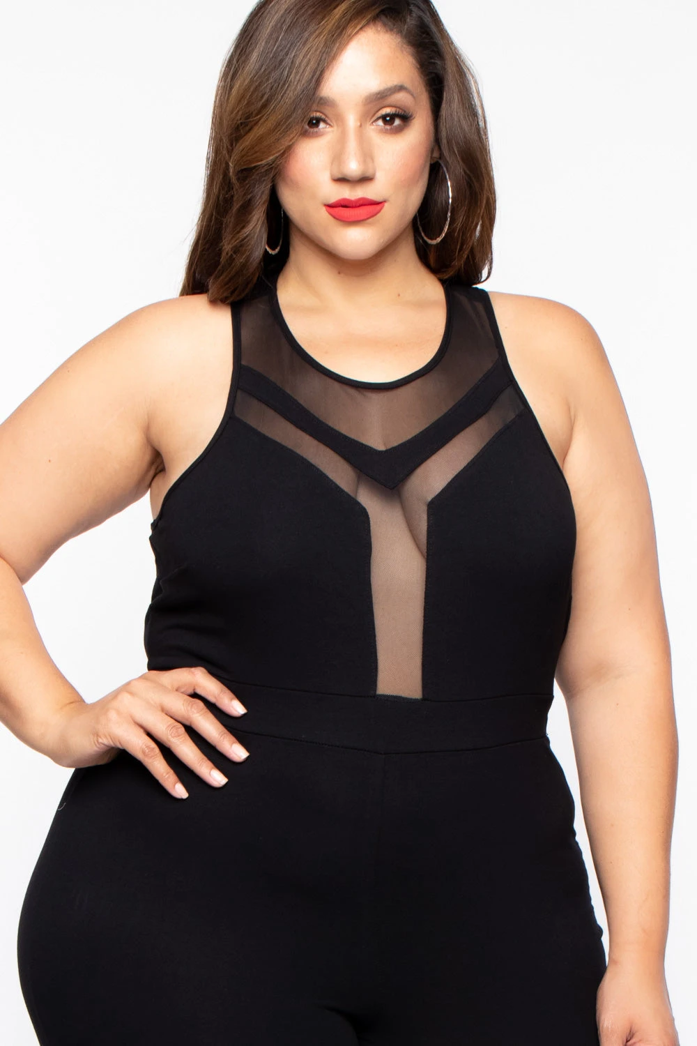 Plus Size Mina Mesh Jumpsuit - Black Plus Size Mina Mesh Jumpsuit - Black -Kitchensuppliesdeal curvy sense jumpsuits and rompers plus size mina mesh jumpsuit black 29706650681441