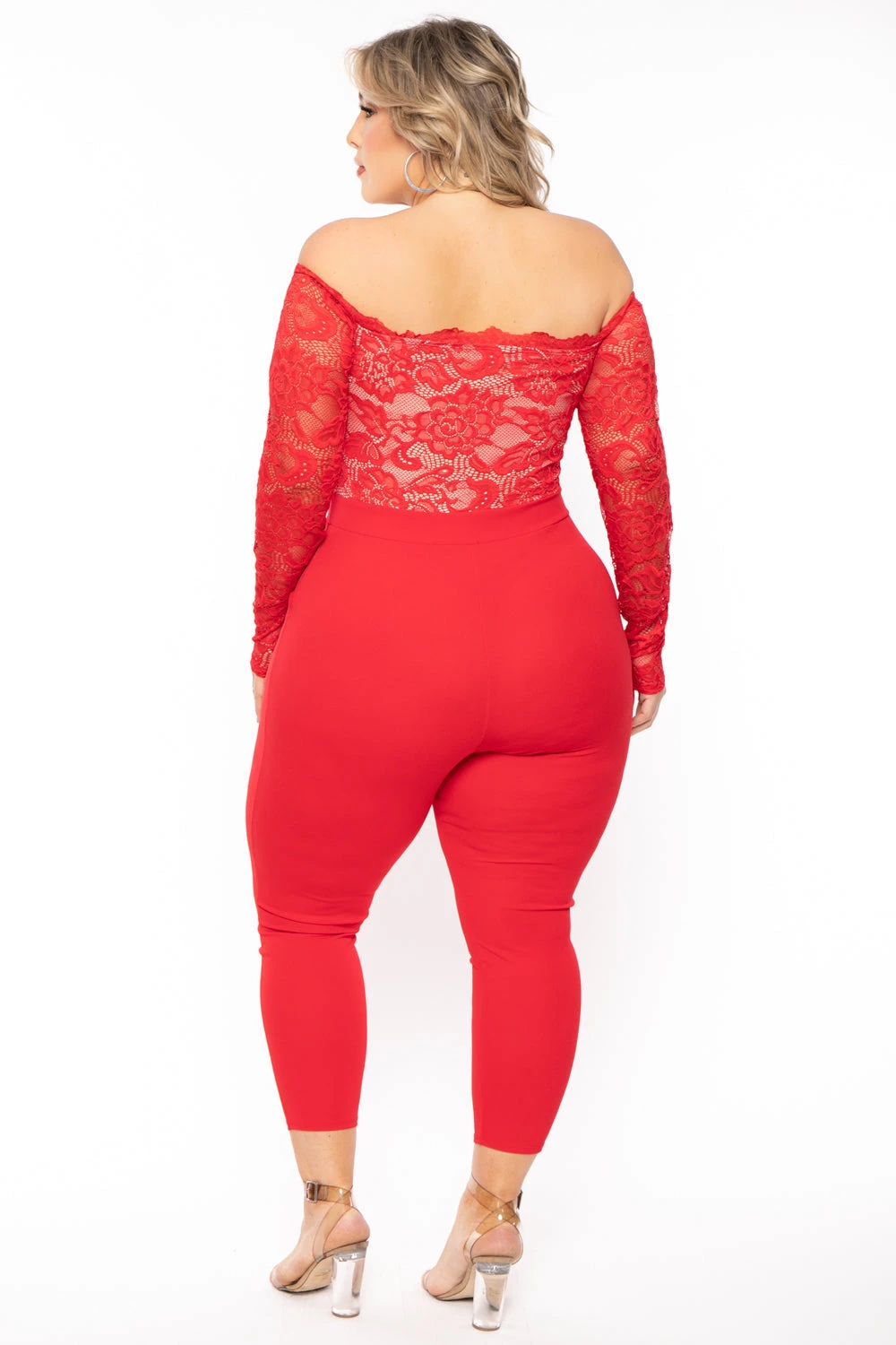 Plus Size Minnie Lace Top Jumpsuit - Red Plus Size Minnie Lace Top Jumpsuit - Red -Kitchensuppliesdeal curvy sense jumpsuits and rompers plus size minnie lace top jumpsuit red 31152179347553