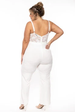 Plus Size Moet Lace Bust Jumpsuit - Ivory 4 Plus Size Moet Lace Bust Jumpsuit - Ivory -Kitchensuppliesdeal curvy sense jumpsuits and rompers plus size moet lace bust jumpsuit ivory 31277981073505