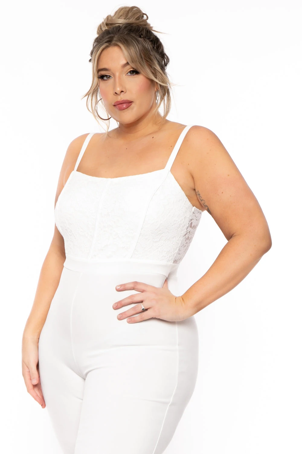 Plus Size Moet Lace Bust Jumpsuit - Ivory Plus Size Moet Lace Bust Jumpsuit - Ivory -Kitchensuppliesdeal curvy sense jumpsuits and rompers plus size moet lace bust jumpsuit ivory 31277981368417