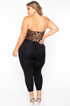 Plus Size Nova Leopard Top Jumpsuit - Black -Kitchensuppliesdeal curvy sense jumpsuits and rompers plus size nova leopard top jumpsuit black 29708498272353