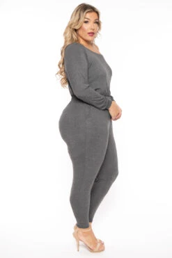 Plus Size Off The Shoulder Jumpsuit - Charcoal 4 Plus Size Off The Shoulder Jumpsuit - Charcoal -Kitchensuppliesdeal curvy sense jumpsuits and rompers plus size off the shoulder jumpsuit charcoal 30453275230305