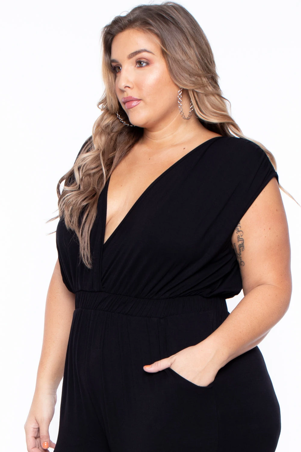 Plus Size Rosewood Cross Front Jumpsuit - Black Plus Size Rosewood Cross Front Jumpsuit - Black -Kitchensuppliesdeal curvy sense jumpsuits and rompers plus size rosewood cross front jumpsuit black 29265624989793