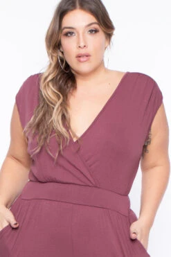 Plus Size Rosewood Cross Front Jumpsuit - Mauve 5 Plus Size Rosewood Cross Front Jumpsuit - Mauve -Kitchensuppliesdeal curvy sense jumpsuits and rompers plus size rosewood cross front jumpsuit mauve 29265637671009