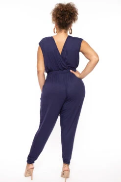 Plus Size Rosewood Cross Front Jumpsuit - Navy -Kitchensuppliesdeal curvy sense jumpsuits and rompers plus size rosewood cross front jumpsuit navy 30446168080481