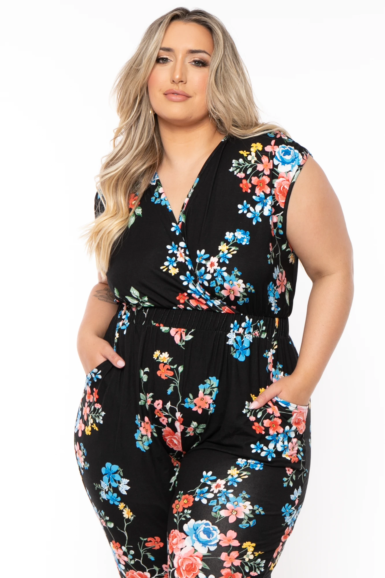Plus Size Rosewood Print Jumpsuit - Black Plus Size Rosewood Print Jumpsuit - Black -Kitchensuppliesdeal curvy sense jumpsuits and rompers plus size rosewood print jumpsuit black 32279345070177