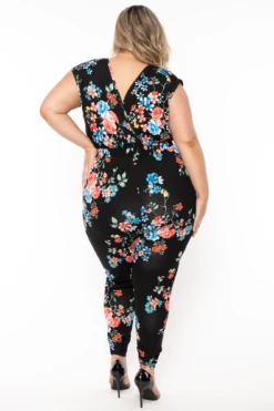 Plus Size Rosewood Print Jumpsuit - Black 6 Plus Size Rosewood Print Jumpsuit - Black -Kitchensuppliesdeal curvy sense jumpsuits and rompers plus size rosewood print jumpsuit black 32279345954913