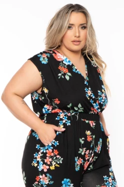 Plus Size Rosewood Print Jumpsuit - Black 7 Plus Size Rosewood Print Jumpsuit - Black -Kitchensuppliesdeal curvy sense jumpsuits and rompers plus size rosewood print jumpsuit black 32279346020449