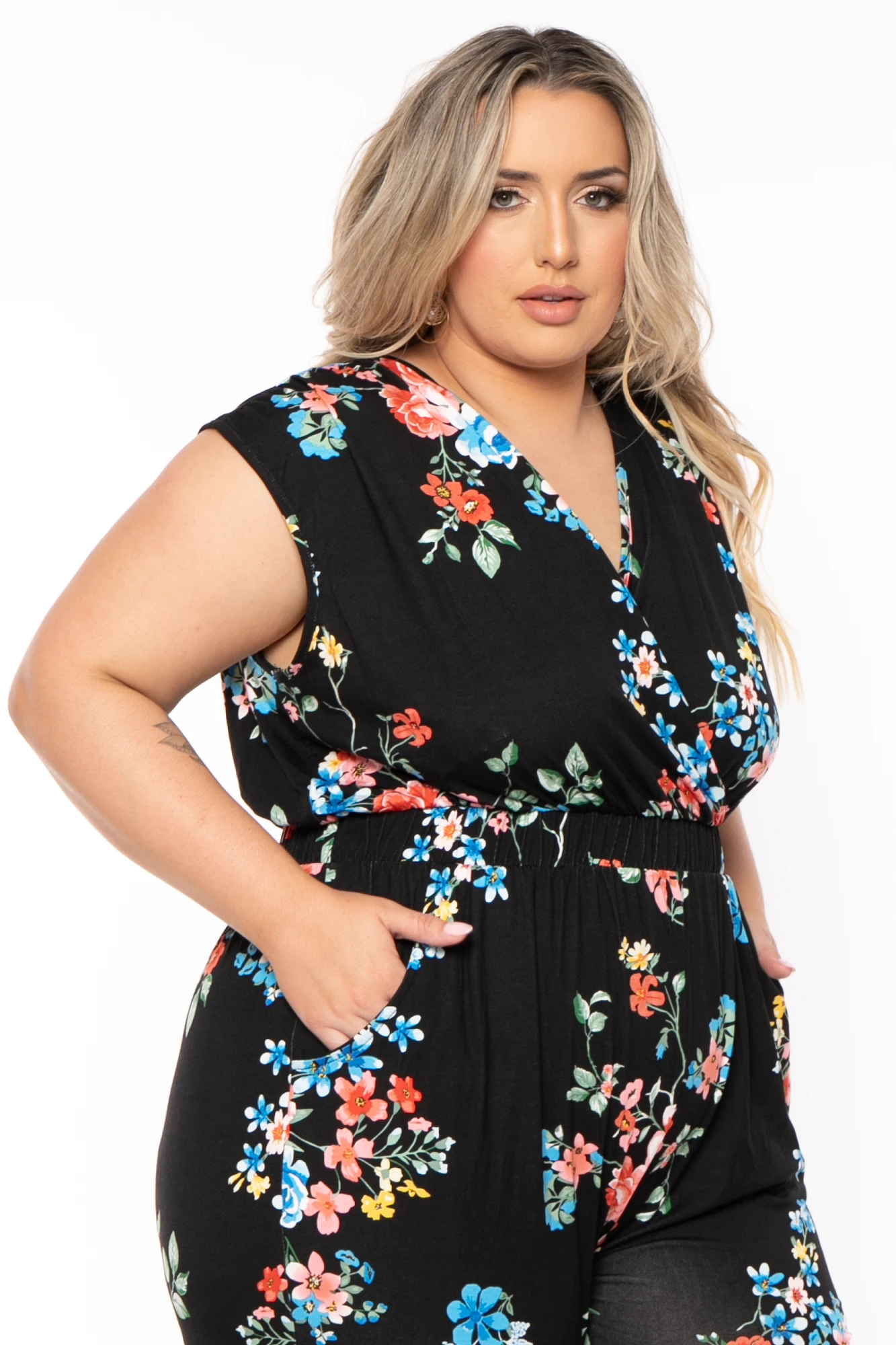 Plus Size Rosewood Print Jumpsuit - Black Plus Size Rosewood Print Jumpsuit - Black -Kitchensuppliesdeal curvy sense jumpsuits and rompers plus size rosewood print jumpsuit black 32279346020449