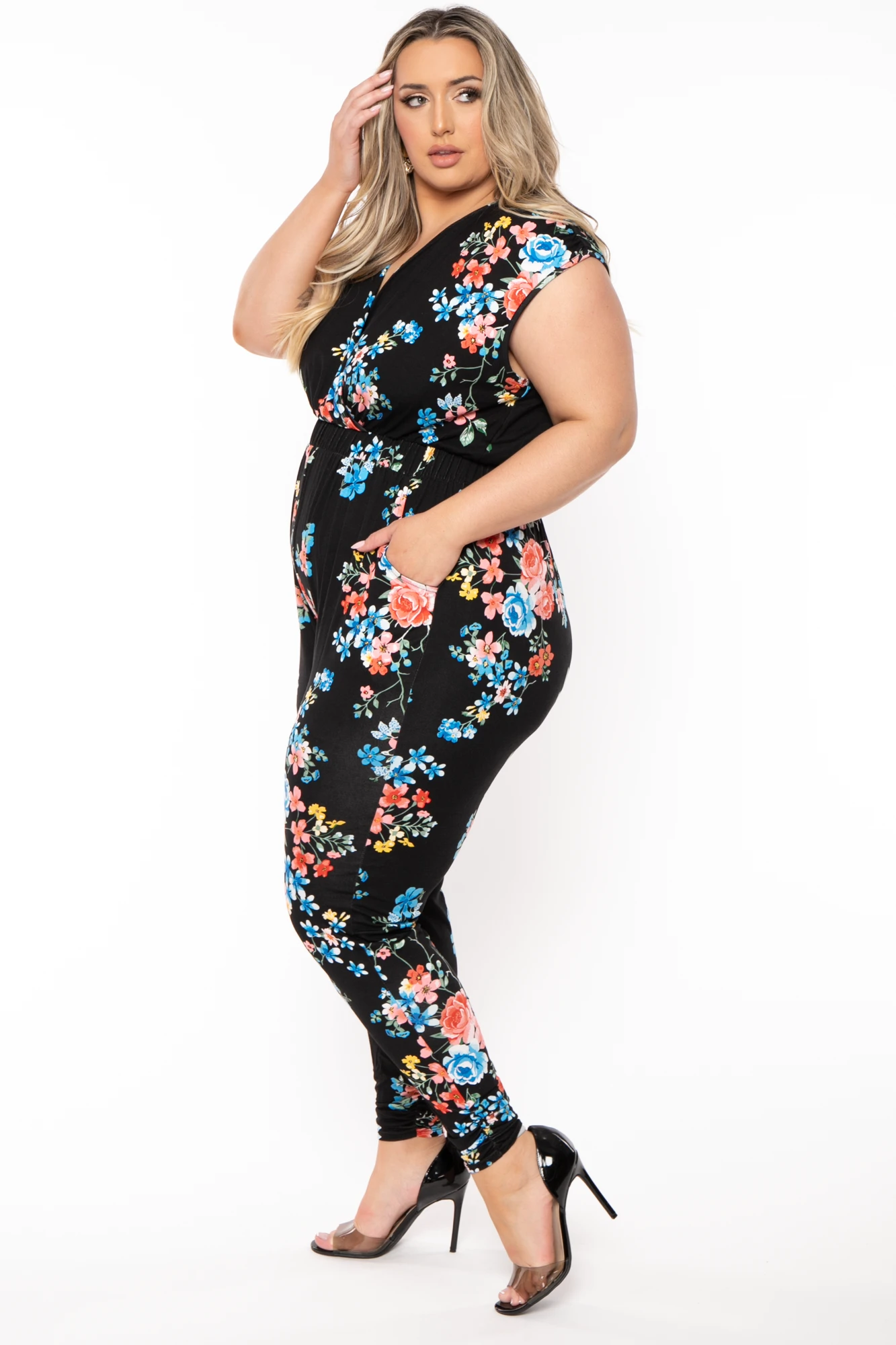 Plus Size Rosewood Print Jumpsuit - Black Plus Size Rosewood Print Jumpsuit - Black -Kitchensuppliesdeal curvy sense jumpsuits and rompers plus size rosewood print jumpsuit black 32279346053217