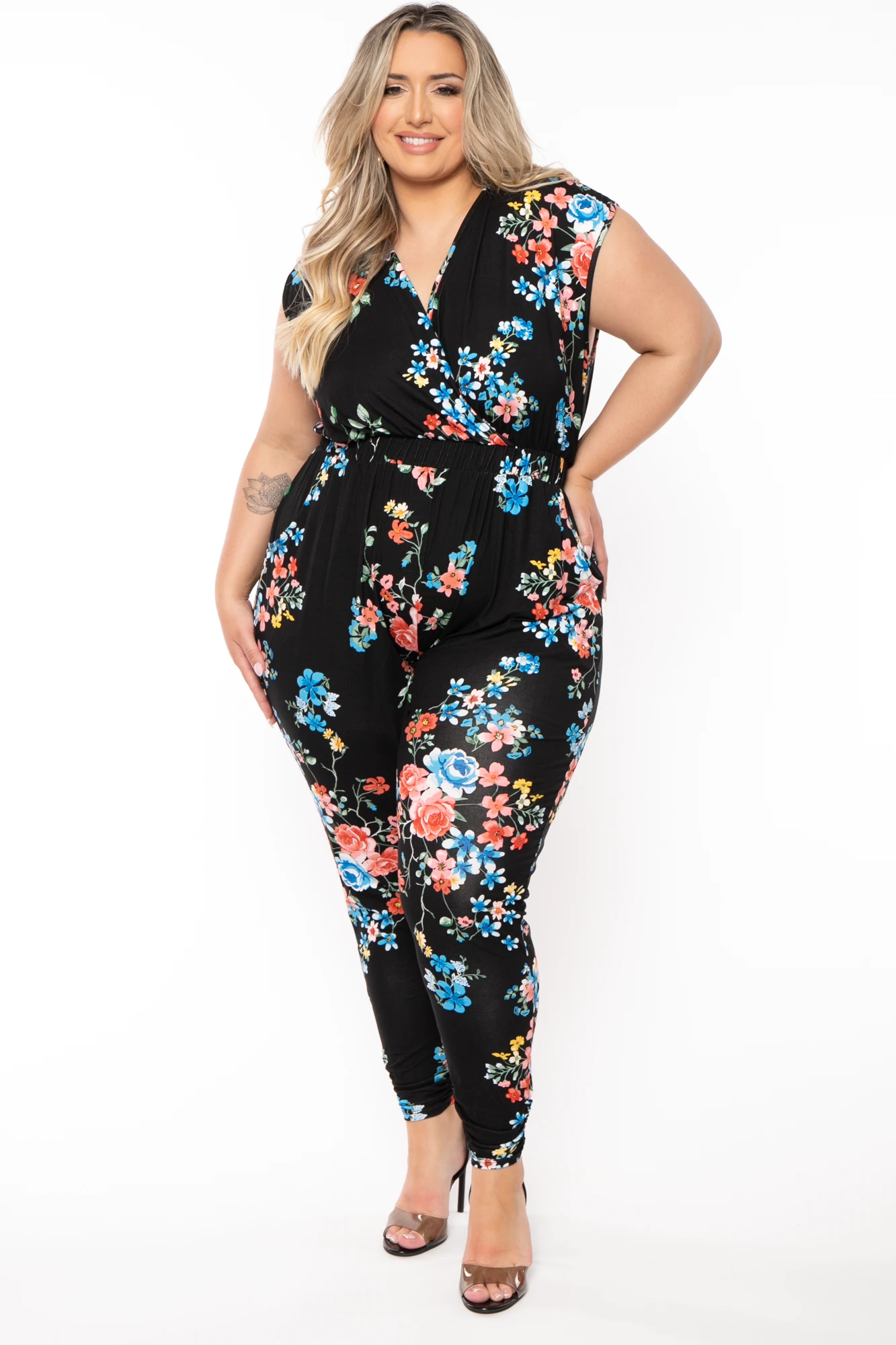 Plus Size Rosewood Print Jumpsuit - Black Plus Size Rosewood Print Jumpsuit - Black -Kitchensuppliesdeal curvy sense jumpsuits and rompers plus size rosewood print jumpsuit black 32279346085985