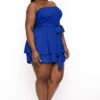 Plus Size Shani Smocked Romper - Royal Blue -Kitchensuppliesdeal curvy sense jumpsuits and rompers plus size shani smocked romper royal blue 32167060308065