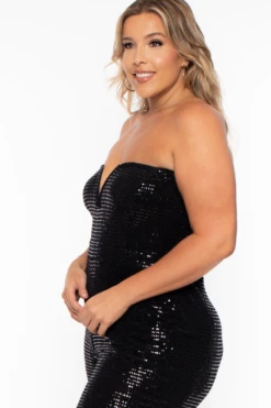 Plus Size Shantel Sequin Jumpsuit - Black -Kitchensuppliesdeal curvy sense jumpsuits and rompers plus size shantel sequin jumpsuit black 29259467194465